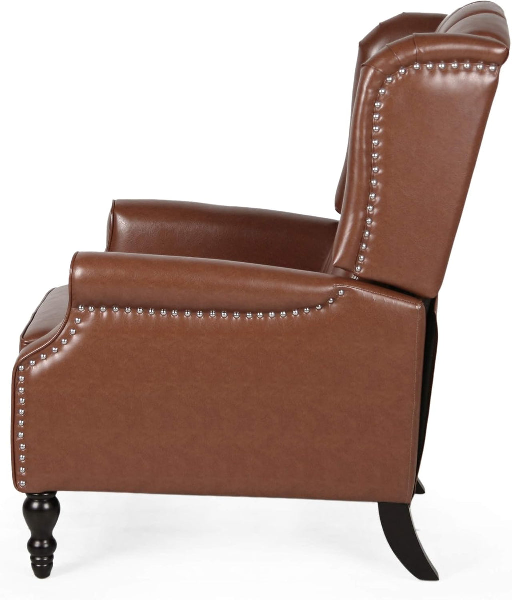 Christopher Knight Home Elaine Contemporary Tufted Recliners (Set of 2), Cognac Brown + Dark Brown