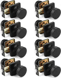 Probrico Interior Passage Door Knobs 8 Pack, Closet/Hallway Door Handles Inside, Modern Interior Matte Black Door Knob Without Key