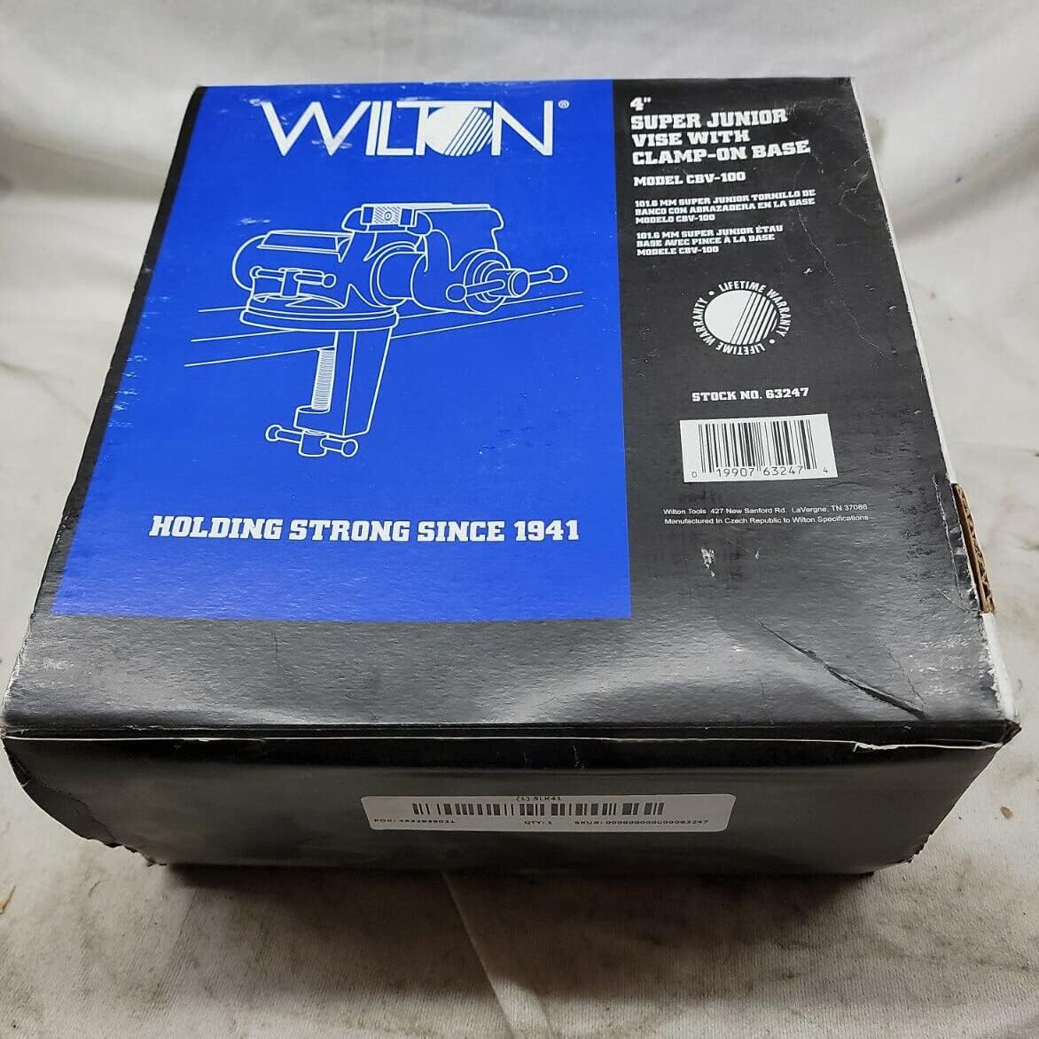 Wilton Super-Junior Clamp-On Vise, 4' Jaw Width, 2-1/4' Jaw Opening, 2' Throat (Model CBV-100)