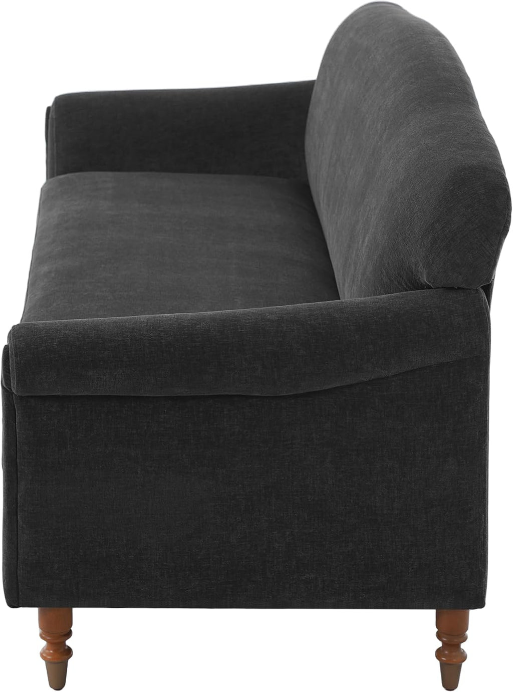 Christopher Knight Home Sola 77.5'' Modern Chenille Upholstered Loveseat Sofa with Rolled Armrest and Rubberwood Frame, 2-Seater Home Sofa Living Room, Comfy Couch for Hotel/Apartment, Dark Grey