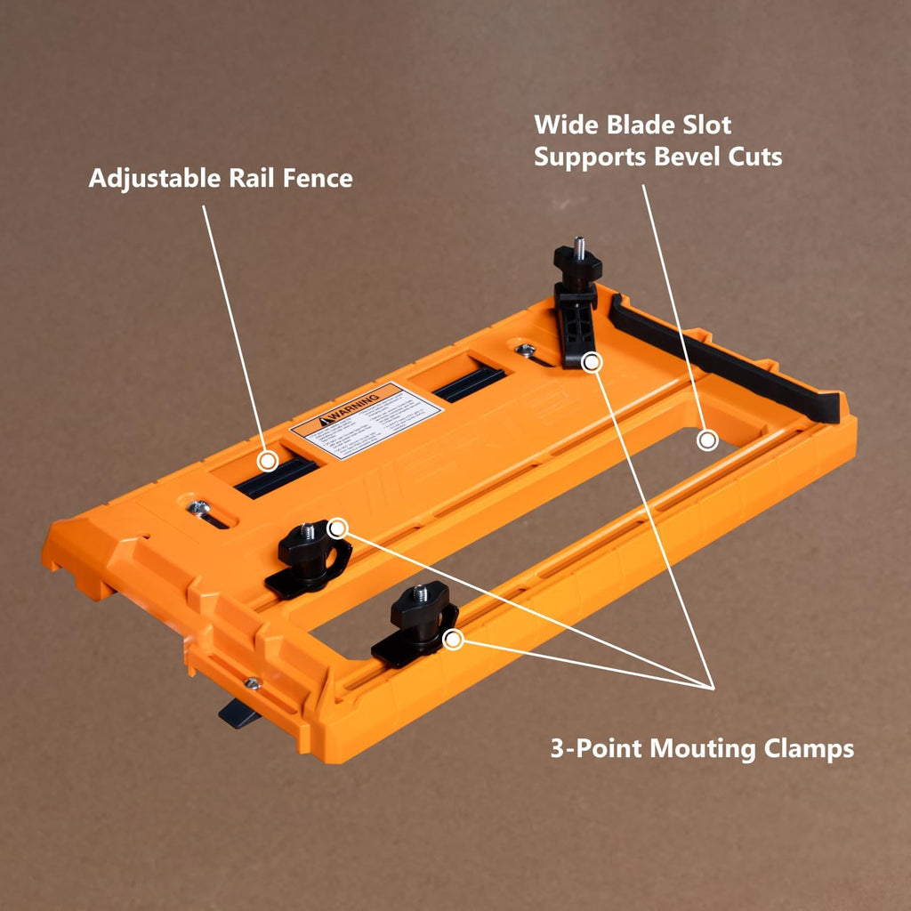 POWERTEC 72388 Circular Saw Track Plate with 24, 36, 50 Inch Straight Edge Clamps, Tool-Free Mounting System, Adjustable Fence for Fast and Accurate Cuts