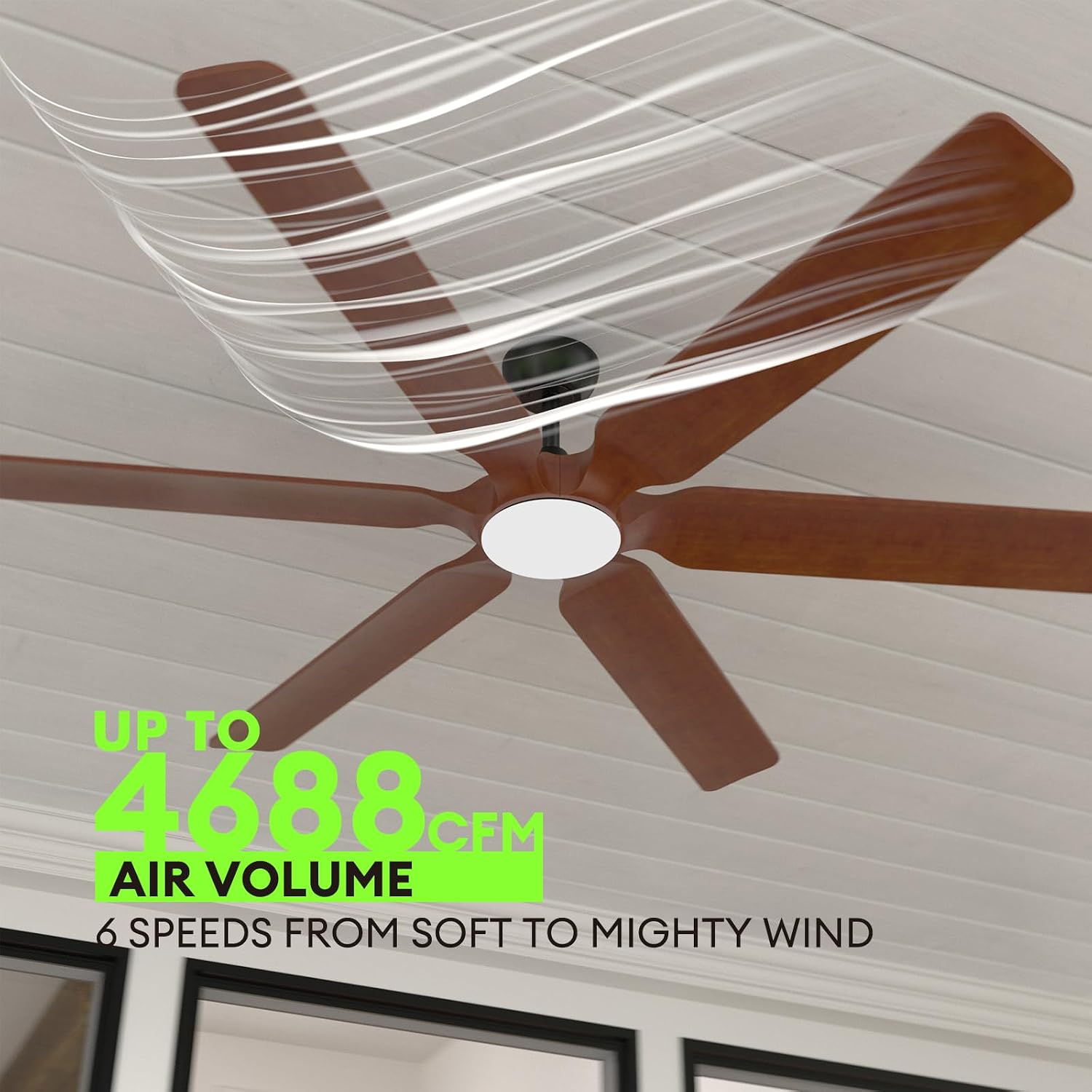 72 Inch Black Ceiling Fans with Lights, Reversible Quiet DC Motor, Modern Wood Ceiling Fan with Light and Remote Control, Energy Efficient Indoor/Outdoor Use, Matte Black
