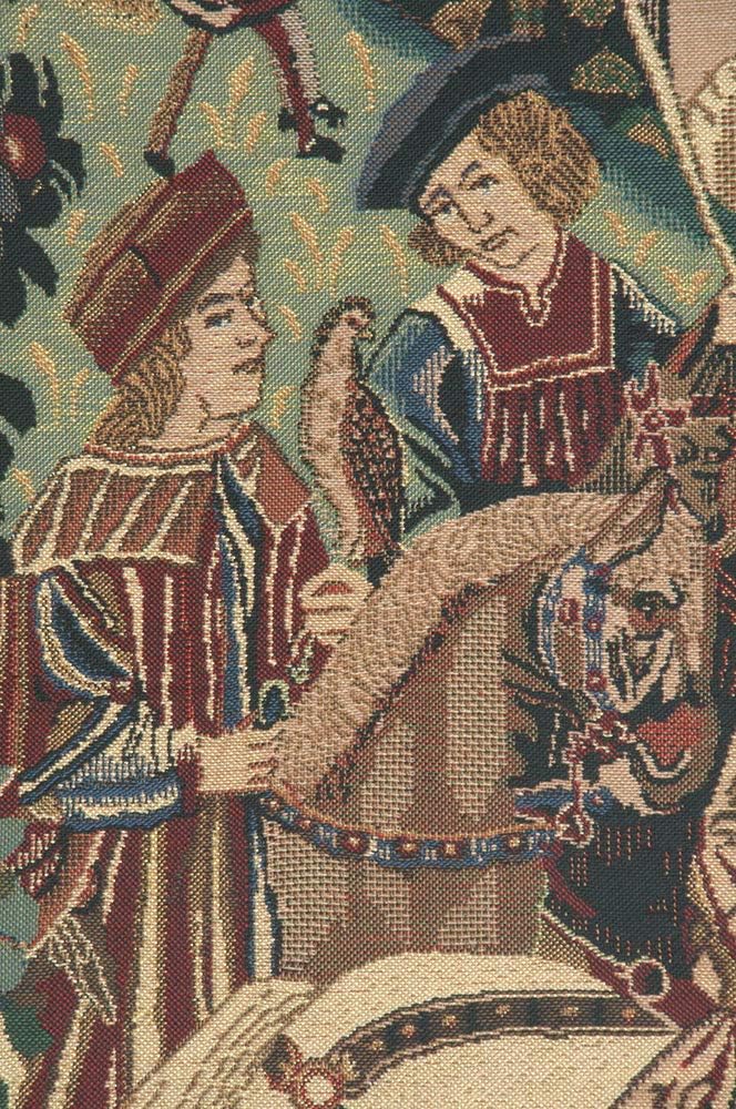 C Charlotte Home Furnishings Inc Falcon Hunt Belgian Tapestry Wall Hanging | Viscose Cotton and Polyester Blend Wall Art | 69 in. x 56 in | Home Decor Accents