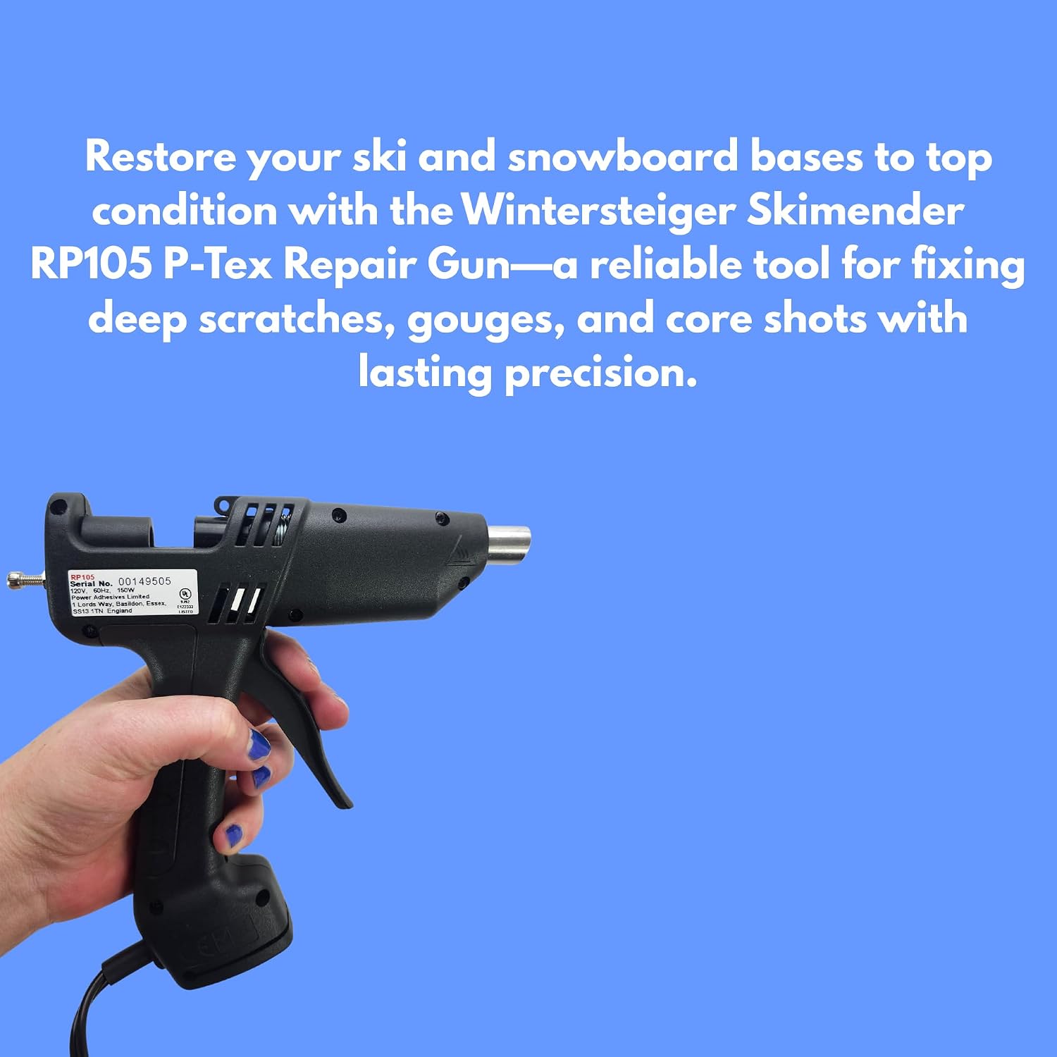 Wintersteiger Skimender RP105 Ski & Snowboard Base Repair Gun – Professional P-Tex Base Repair Tool for Skis & Snowboards – Durable Ski Mender Pistol for Deep Scratches, Core Shots & Base Damage