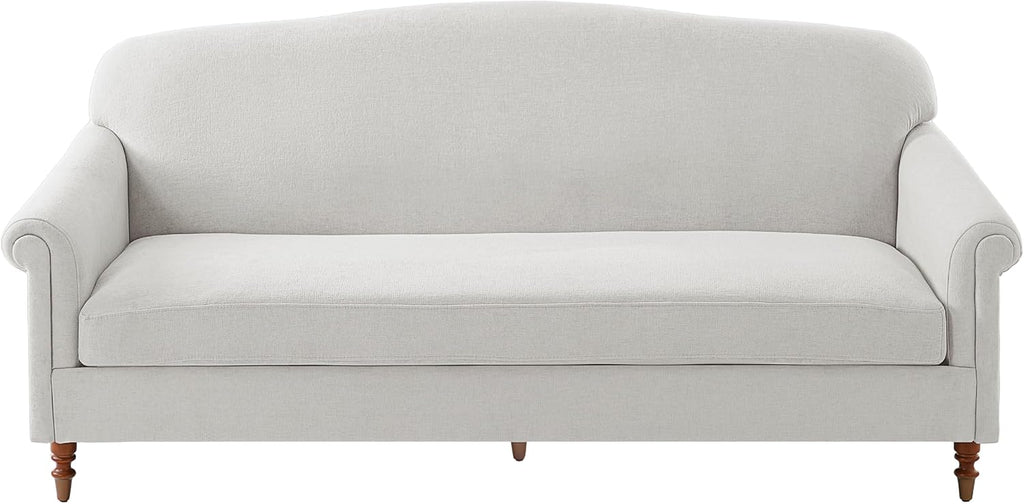 Christopher Knight Home Sola 77.5'' Modern Chenille Upholstered Loveseat Sofa with Rolled Armrest and Rubberwood Frame, 2-Seater Home Sofa Living Room, Comfy Couch for Hotel/Apartment, Light Grey