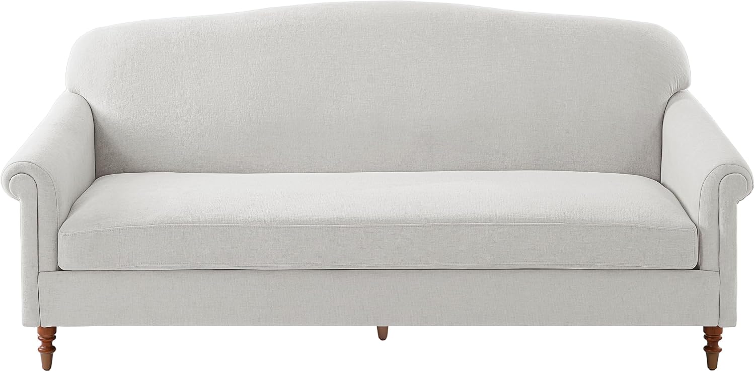 Christopher Knight Home Sola 77.5'' Modern Chenille Upholstered Loveseat Sofa with Rolled Armrest and Rubberwood Frame, 2-Seater Home Sofa Living Room, Comfy Couch for Hotel/Apartment, Light Grey