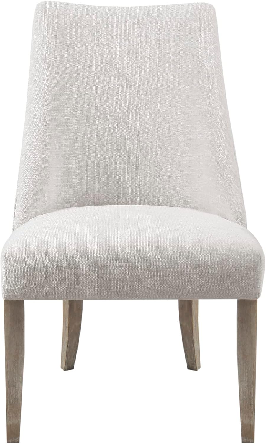 Martha Stewart Winfield Upholstered High Back Accent Dining Chairs Set of 2, Padded Seat, Solid Wood Legs, Chambray Fabric, Cottage, Farmhouse, Ivory, 23' W x 24.75' D x 38' H