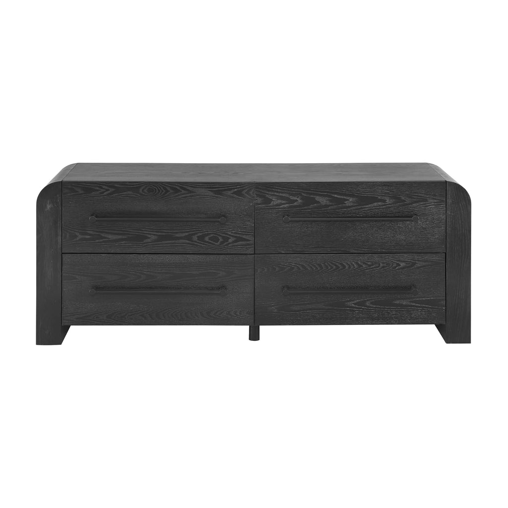 Christopher Knight Home Rulor Modern Sideboard Buffet Cabinet, Wooden Storage Cabinet Organizer, Living Room TV Stand Entertainment Center, Narrow Console Table, Black