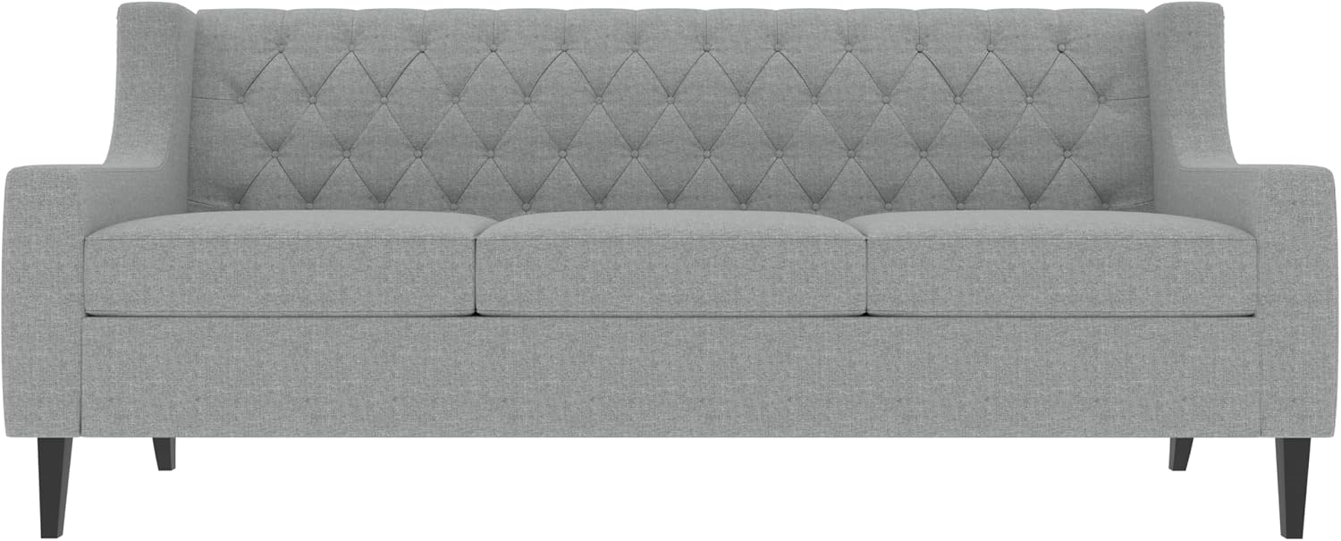 GDFStudio 78.75' 3-Seater Sofa, Button Tufted Backrest Big Comfy Couch with Plush Cushions, Mid Century Modern Couches Home Living Room Sofa, Upholstered Sofas & Couches for Apartment Bedroom, Grey