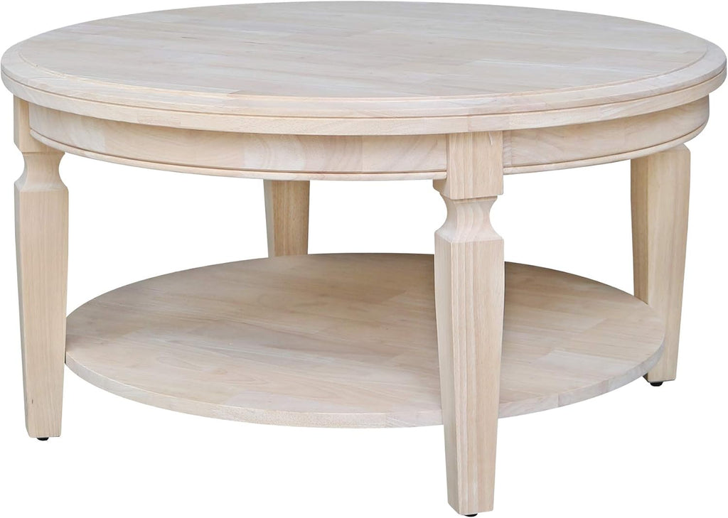 IC INTERNATIONAL CONCEPTS Vista Round Coffee Table Unfinished