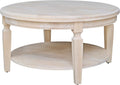 IC INTERNATIONAL CONCEPTS Vista Round Coffee Table Unfinished