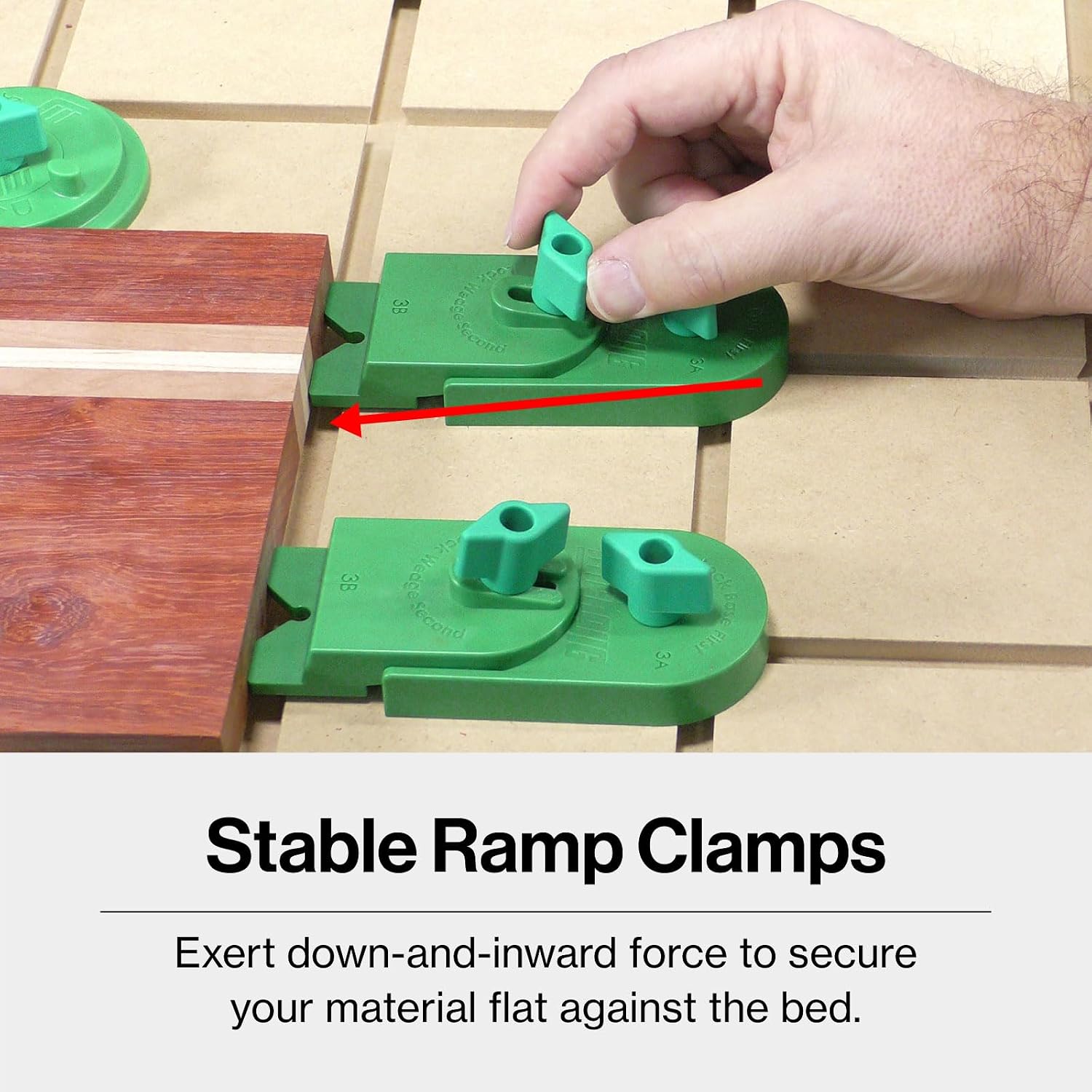 MICROJIG MatchFit CNC Clamping Kit, Workholding Hold Down Clamps for Woodworking, CN-P1234K11, 11 Piece Set, Green