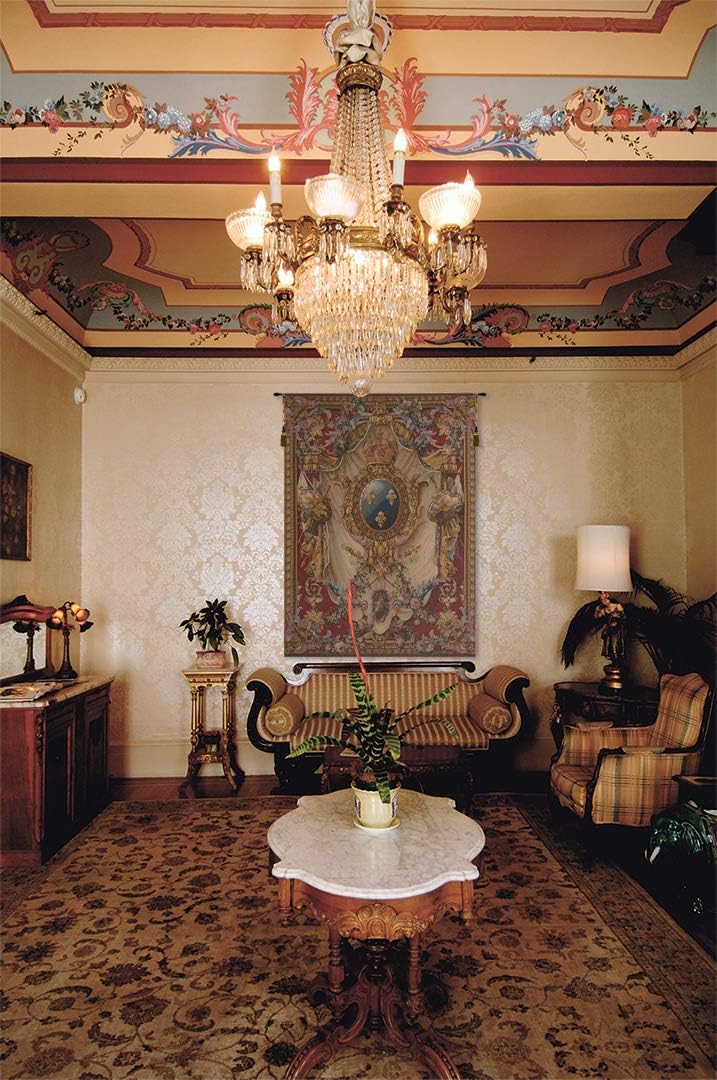 Charlotte Home Furnishings Inc. Grandes Armoiries Red French Tapestry Wall Hanging, 78 X 58 Inch, Viscose Cotton And Polyester Blend Wall Art, Perfect For Wall Decor By Pierre Josse Perrot