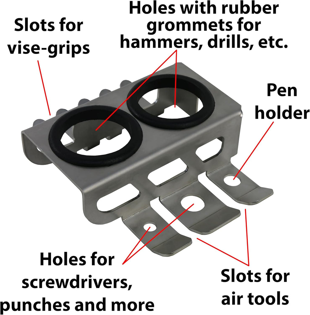 Trick-Tools Versa-Mount Heavy-Duty Vise and Bench Grinder Stand with Accessory Hangers, Made in the USA