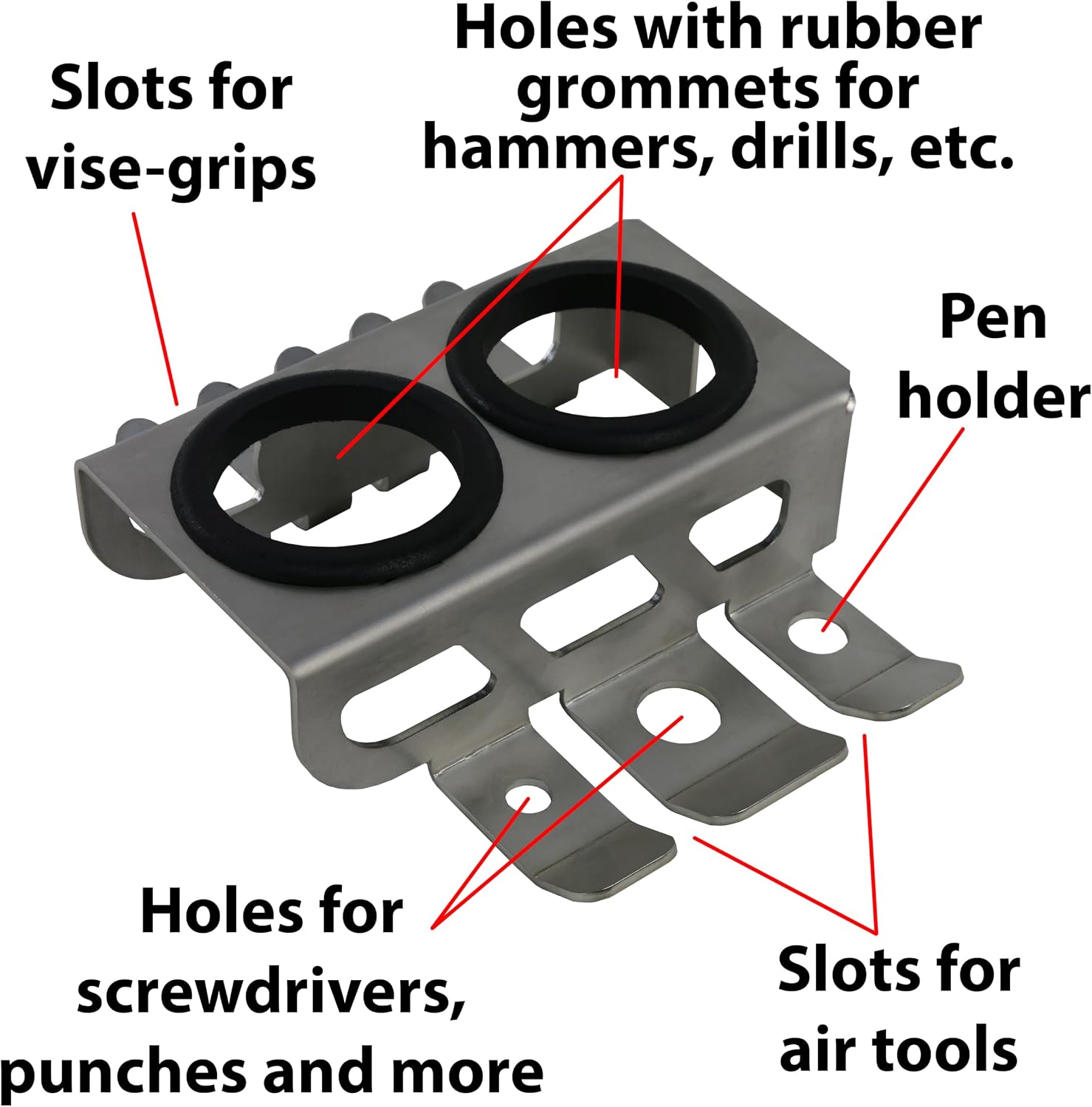 Trick-Tools Versa-Mount Heavy-Duty Vise and Bench Grinder Stand with Accessory Hangers, Made in the USA
