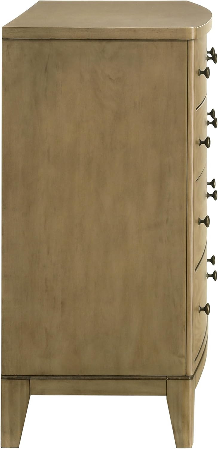 Coaster Home Furnishings - Granada - Solid Pine - 8-Drawer Dresser with Modern Classic Style, Curved Front, Antique Nickel Hardware, Felt-Lined Tops, Round Knobs - Bedroom - Natural Pine - 224923