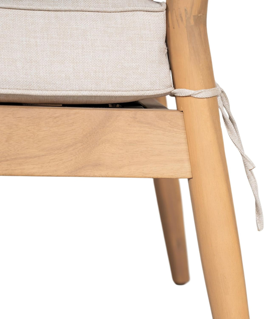 Christopher Knight Home Naomi Set of 2 Patio Acacia Wood Club Chair with Cushions, Handwoven Rope Lounge Chair Outdoor for Porch/Backyard, Stylish Garden Seating with Curved Backrest, Beige + Black