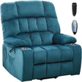 Oversized Recliner Chairs for Big and Tall 400 LBS, 25.5' Extra Wide Electric Lift Chair with Massage and Heat, Large Power Recliners for Living Room, Home Theater, Wall Hunger, Dark Green
