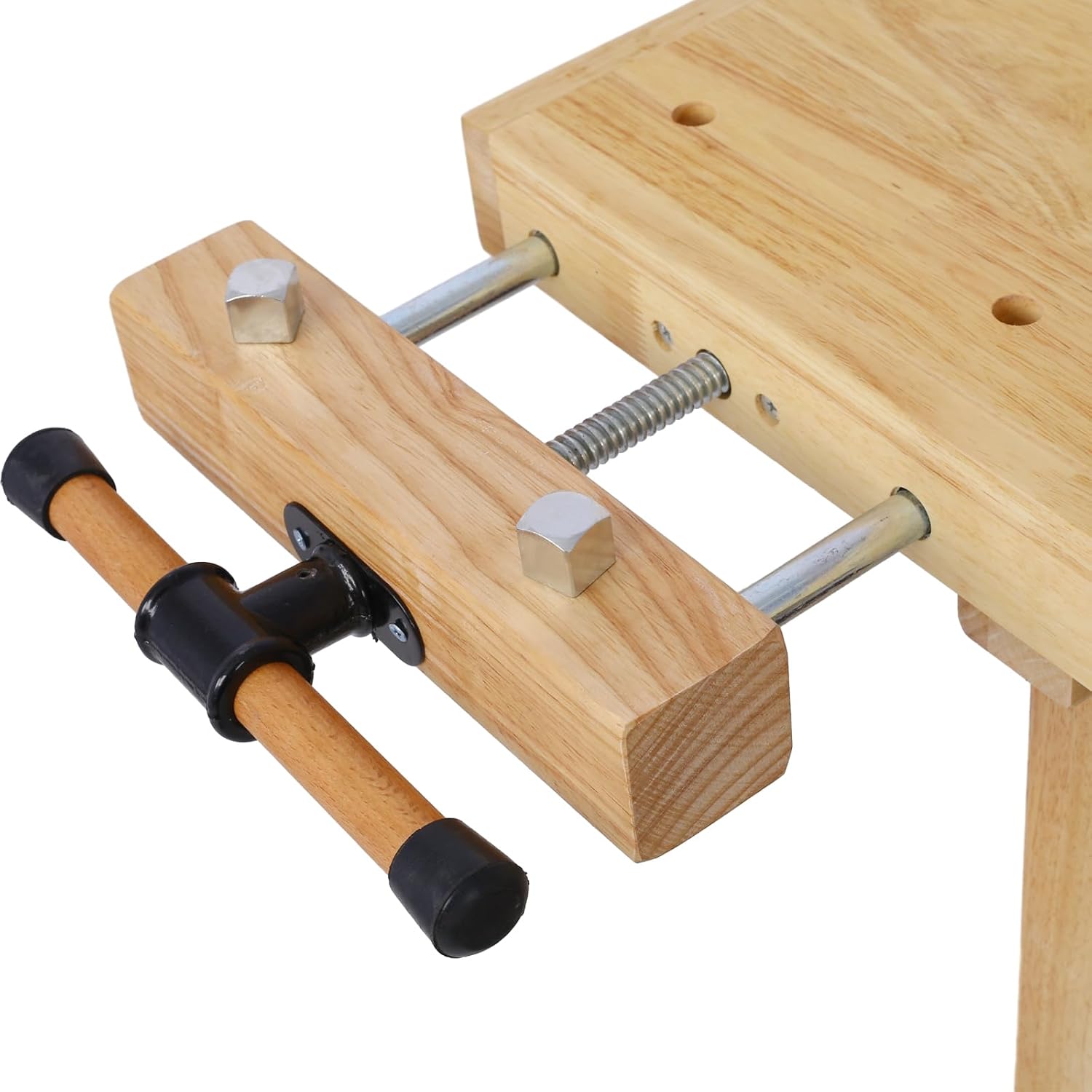 Olela Wood Workbench, Integrated Vise and Bench Dog Holes Garage Workbench with Drawers, 55 inches Heavy Duty Workbench Weight Capacity of 3300lbs (50'-3 Drawers and 1 Cabinet)