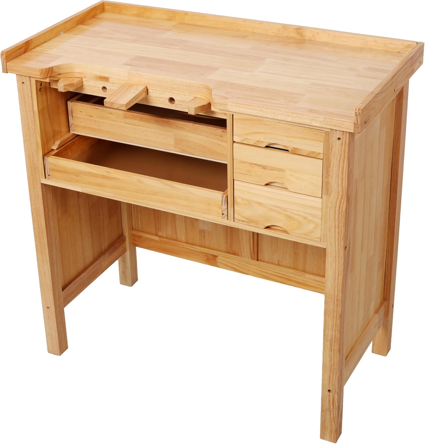 Montary 39-Inch Solid Wood Jewelry Workbench - Heavy Duty Jewelry Bench with Mandrel Tray & Metal Liner Pan & Practical Storage Drawers for Jewelry Making & Repair Station