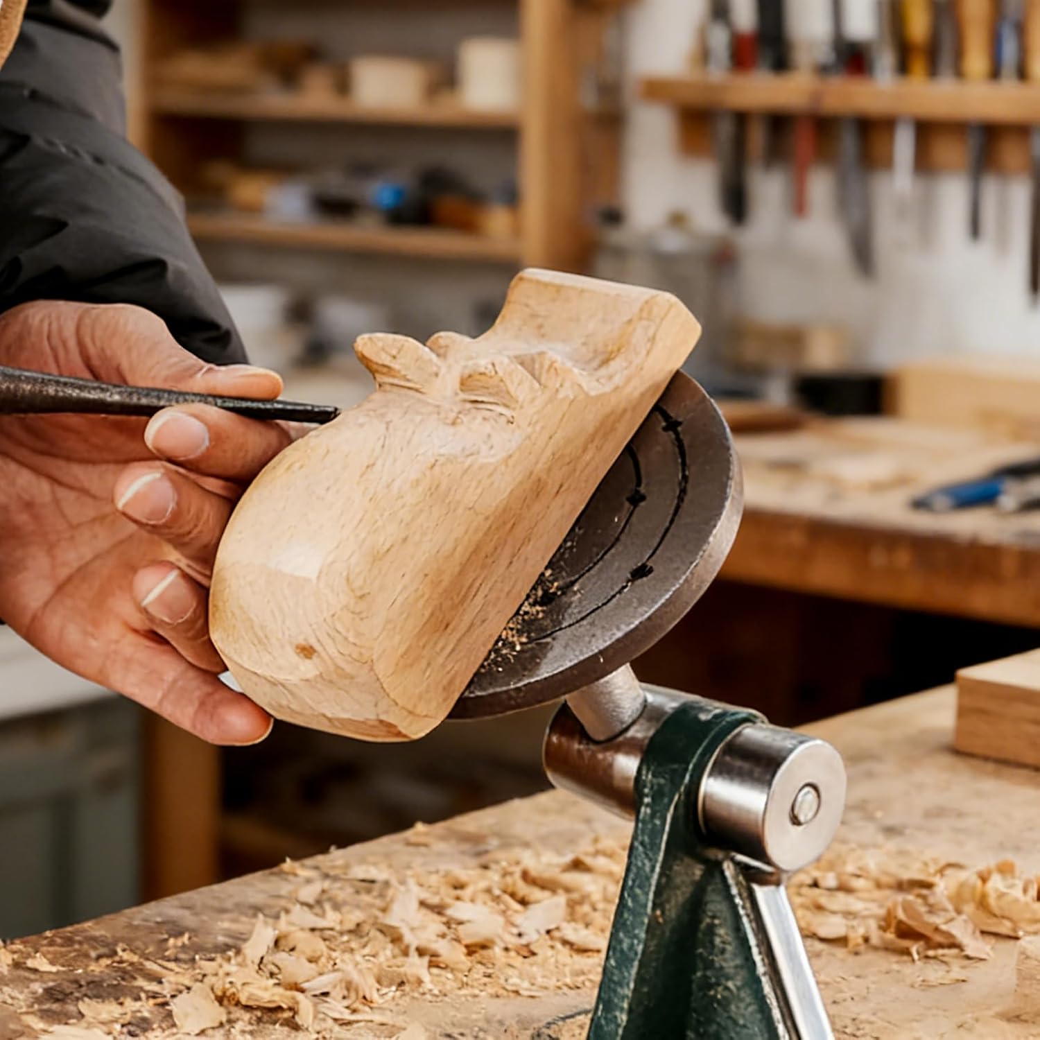 Carving Vise with 5' Faceplate, Mount your Carving Vice project with Confidence, for Woodworking Carving Tools.