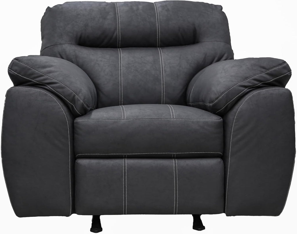 American Furniture Classics Rocker Recliner Chair in Black Faux Leather
