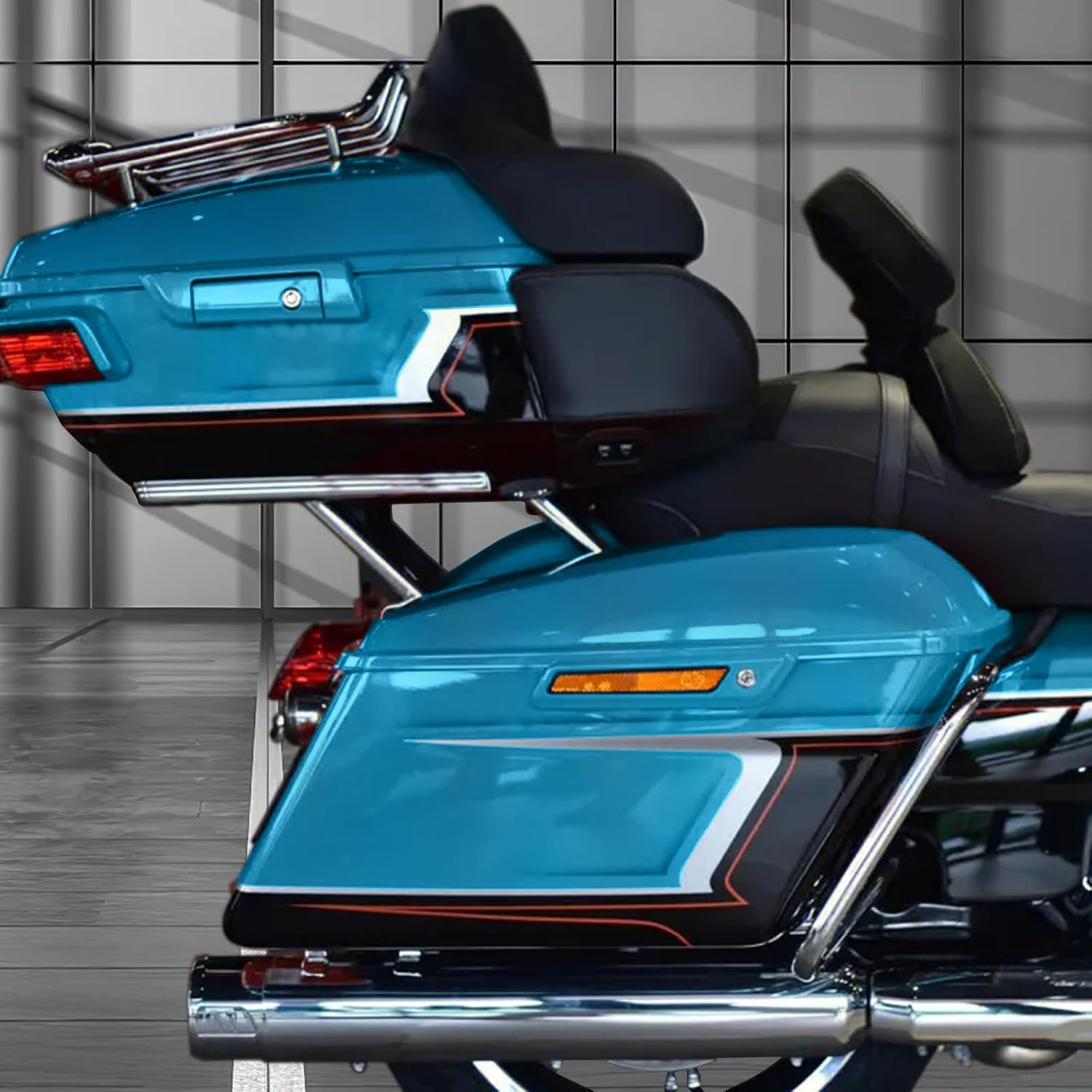Tour Pack Latches Tahitian Teal,Tour Pack Trunk Lid Latch with Keys Fit for Harley Touring/Road King/Road Glide/Street Glide/Electra Glide/Ultra-Classic 2014+