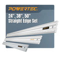 POWERTEC 24, 38 & 50 Inch Machinist Aluminum Straight Edges, for Checking Surface Warp, Marking/Scribing Lines - Used w/Feeler Gauges for Automotive Repairs, Cylinder Head Checks (71720V)