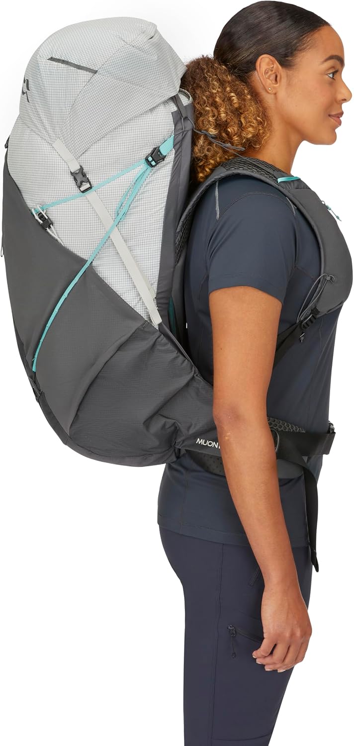 Rab Women's Muon ND Hiking Pack - Lightweight Durable Backpack for Hiking, Trekking, & Backpacking - Pewter/Graphene - 50-Liter (Back Length - Small)