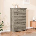 VINGLI Tall Dresser, Rustic Grey Dresser 6 Drawer Chest of Drawers, Wood Gray Dressers for Bedroom, Hallway, Home Office, 31.5' W x 15.75' D x 47.64' H