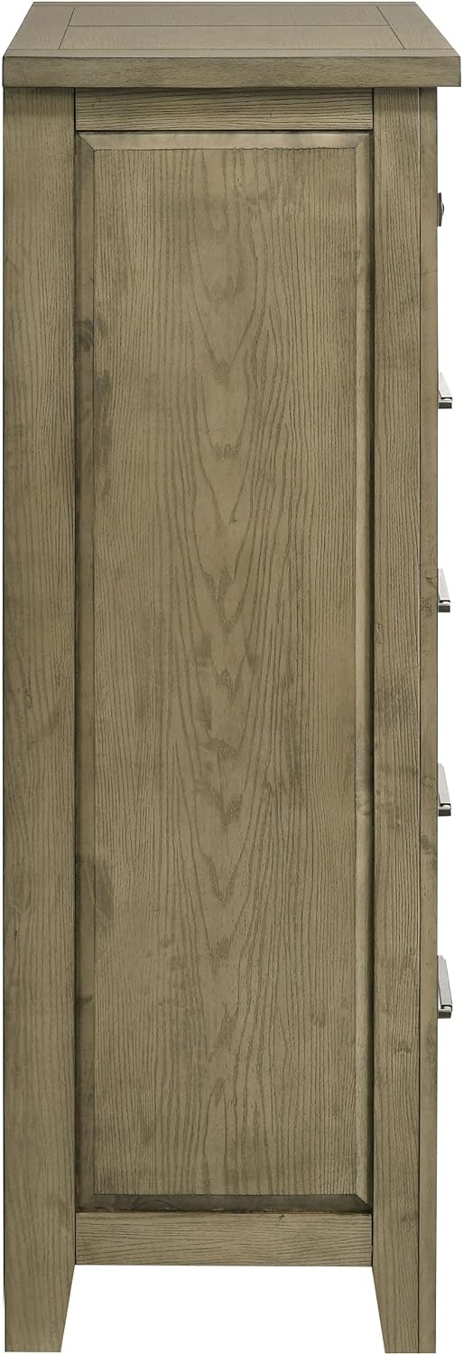 Coaster Home Furnishings - Hazlewood - Wood - 5-Drawer Chest with Bar Pull Handles, Full Extension Glides, Rustic Style and Tip-Over Restraint - Bedroom - Vineyard Oak - 207535