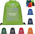 Custom Drawstring Backpacks with Logo or Text, Pack of 100, Lime Green, Water-Resistant, Personalized Promotional Bags for Branded Giveaways, Corporate Events, Trade Shows, Conferences