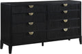 Coaster Home Furnishings - Brookmead - Wood - 8-Drawer Dresser with Fluted Drawer Fronts, Gold Half-Moon Pulls, Felt-Lined Top, Tapering Legs, Transitional Style - Bedroom - Black - 224713