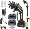 21V 2-in-1 Cordless Mini Tiller Cultivator with 2×4.0Ah Batteries, 235RPM Electric Garden Rototiller, 4' Width & Depth Soil Cultivator with Extension Rod, Lightweight Handheld Tiller for Garden Beds