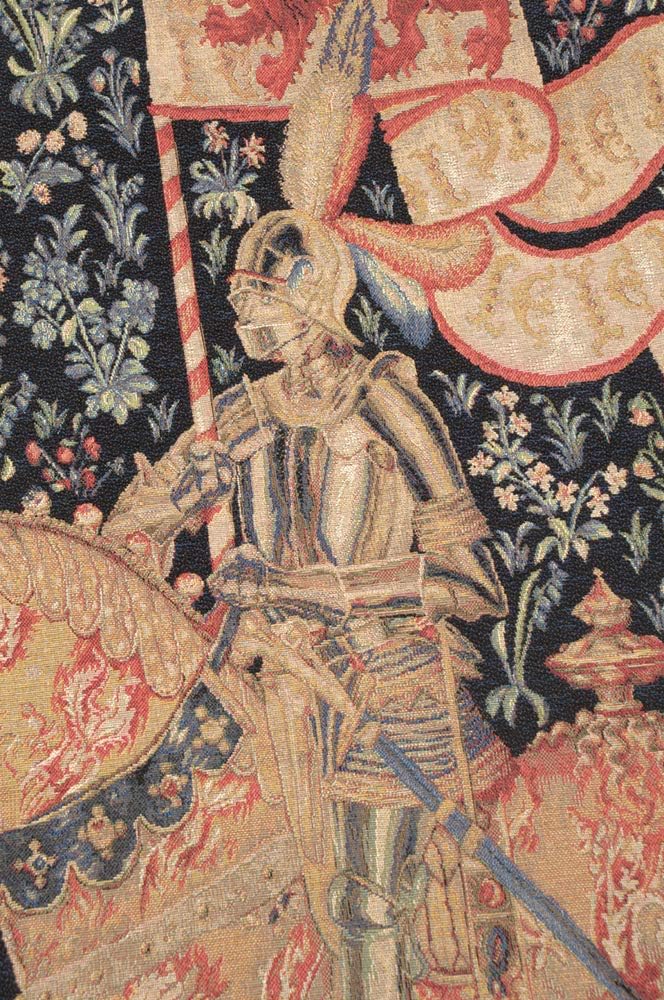 Charlotte Home Furnishings Inc. Le Chevalier I French Tapestry Wall Hanging, 58 X 58 Inch, Viscose Cotton And Polyester Blend Wall Art, Woven In France, Perfect For Home Decor And Wall Decor
