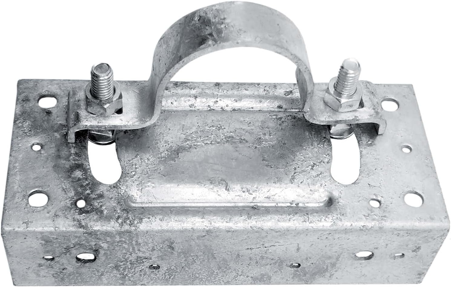 2-3/8' Wood Fence to Round Steel Post Panel Attachment Adapter Bracket: Adjustable clamp. Made of Galvanized Steel to Prevent Rusting.- CASE Qty 25