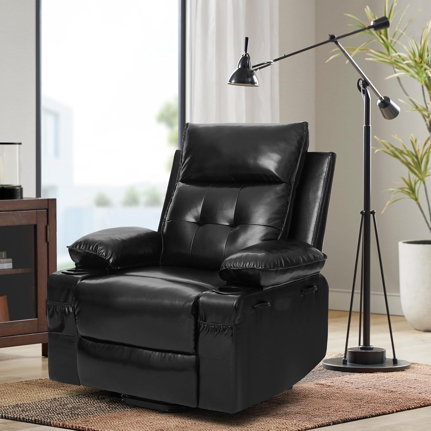 Polar Aurora Power Lift Chair for Elderly,Electric Recliner Chair with Vibrating Massage & Heating,Living Room Chair with Thickened armrest,USB Ports,2 Cup Holders