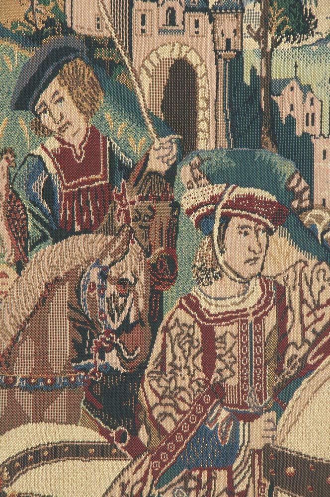 C Charlotte Home Furnishings Inc. Falcon Hunt II Belgian Tapestry Wall Hanging | Viscose Cotton and Polyester Blend Wall Art | 33 in. x 43 in | Home Decor Accents