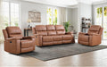 CANMOV Faux Leather Manual Reclining Sofa Furniture Set, 2 Manual Recliner Chair and 3 Seat Recliner Sofa Couch Set for Living Room,Brown