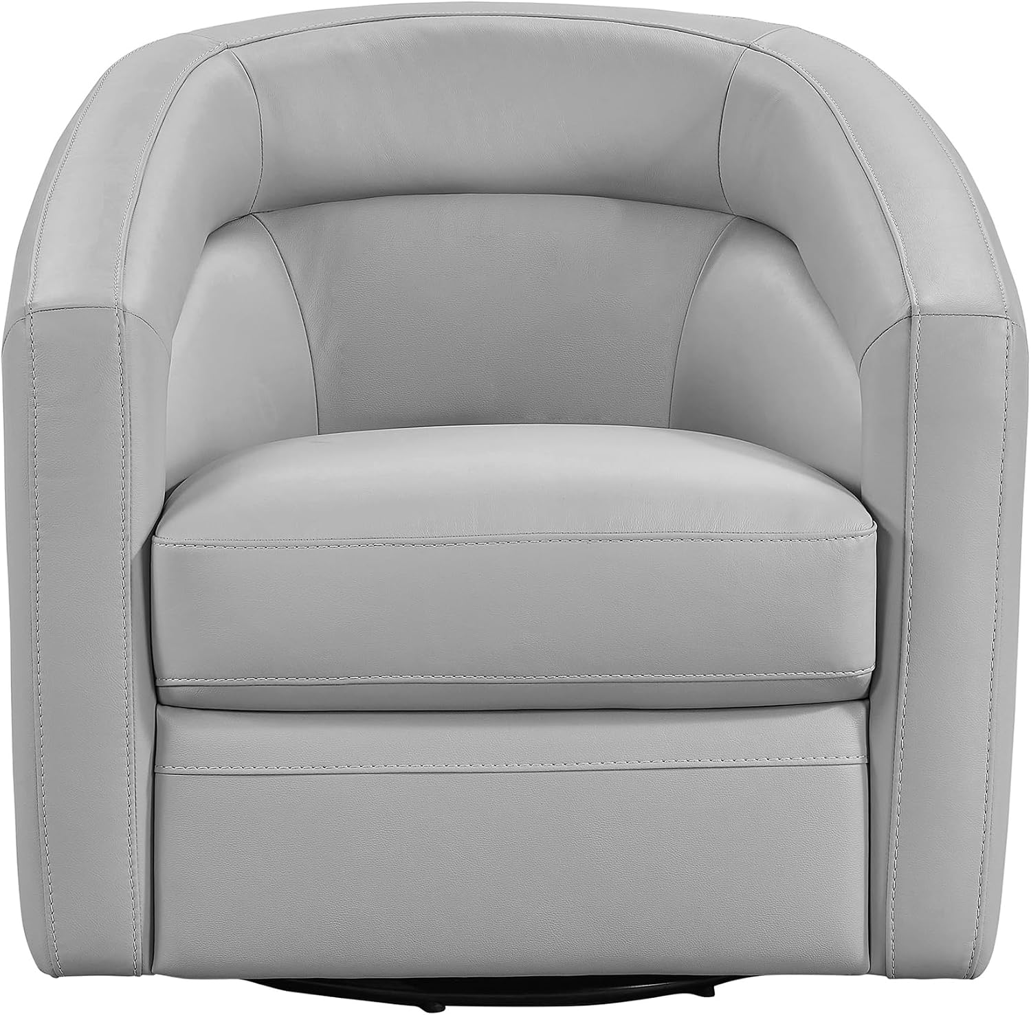 Armen Living Desi Contemporary Leather Swivel Living Room Accent Chair, 32' Wide, Dove Gray,LCDSCHDV