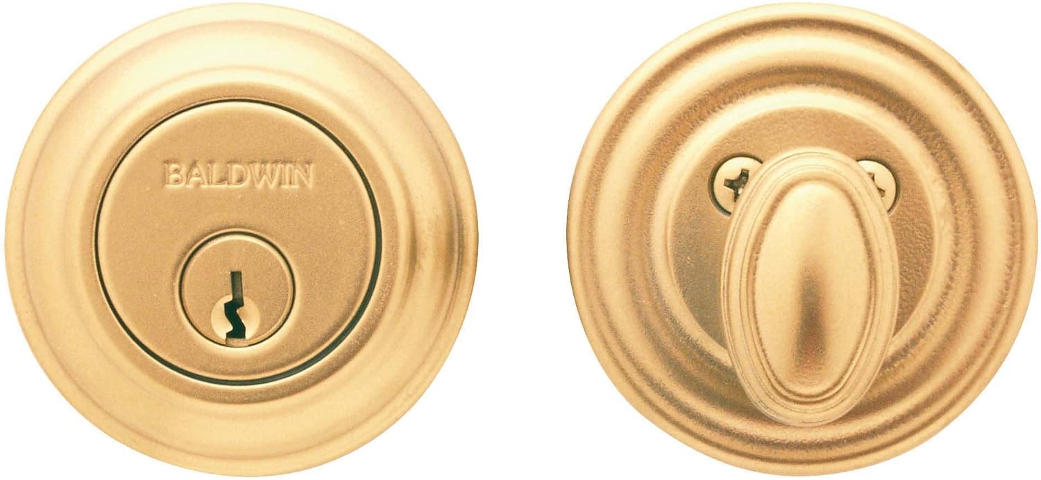 Baldwin Estate 8231.003 Low Profile Traditional Single Cylinder Deadbolt in Lifetime Polished Brass