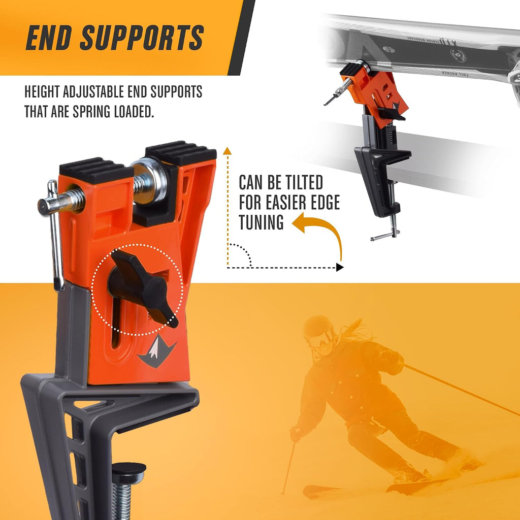 RaceWax Ski Vise Set - Three Piece, All-Metal, World Cup Pro Ski Vise Kit for Tuning, Edging, and Waxing - Heavy Duty, Adjustable Design with Non-Slip Clamp Pads for Secure Grip (PB-4100)