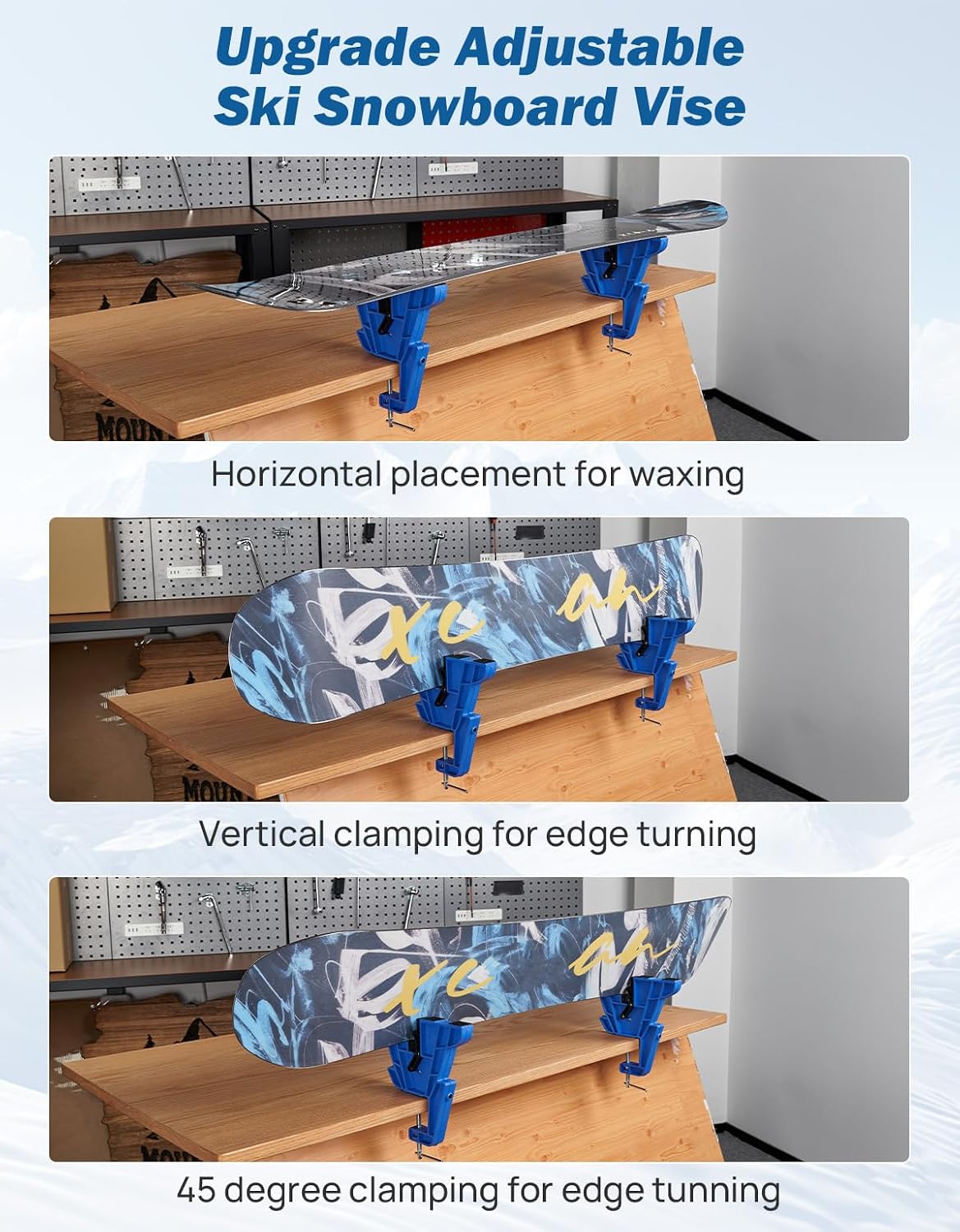 JOYTUTUS Standard Ski Snowboard Wax Tuing Kit with 2 Pcs Snowboard Tuning Vise