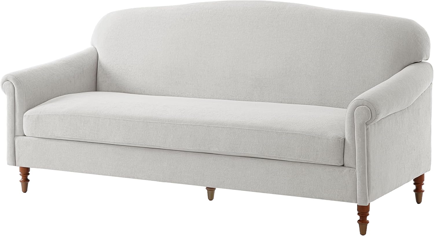 Christopher Knight Home Sola 77.5'' Modern Chenille Upholstered Loveseat Sofa with Rolled Armrest and Rubberwood Frame, 2-Seater Home Sofa Living Room, Comfy Couch for Hotel/Apartment, Light Grey