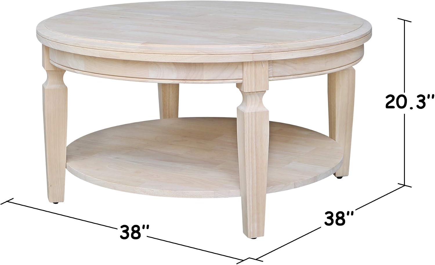 IC INTERNATIONAL CONCEPTS Vista Round Coffee Table Unfinished