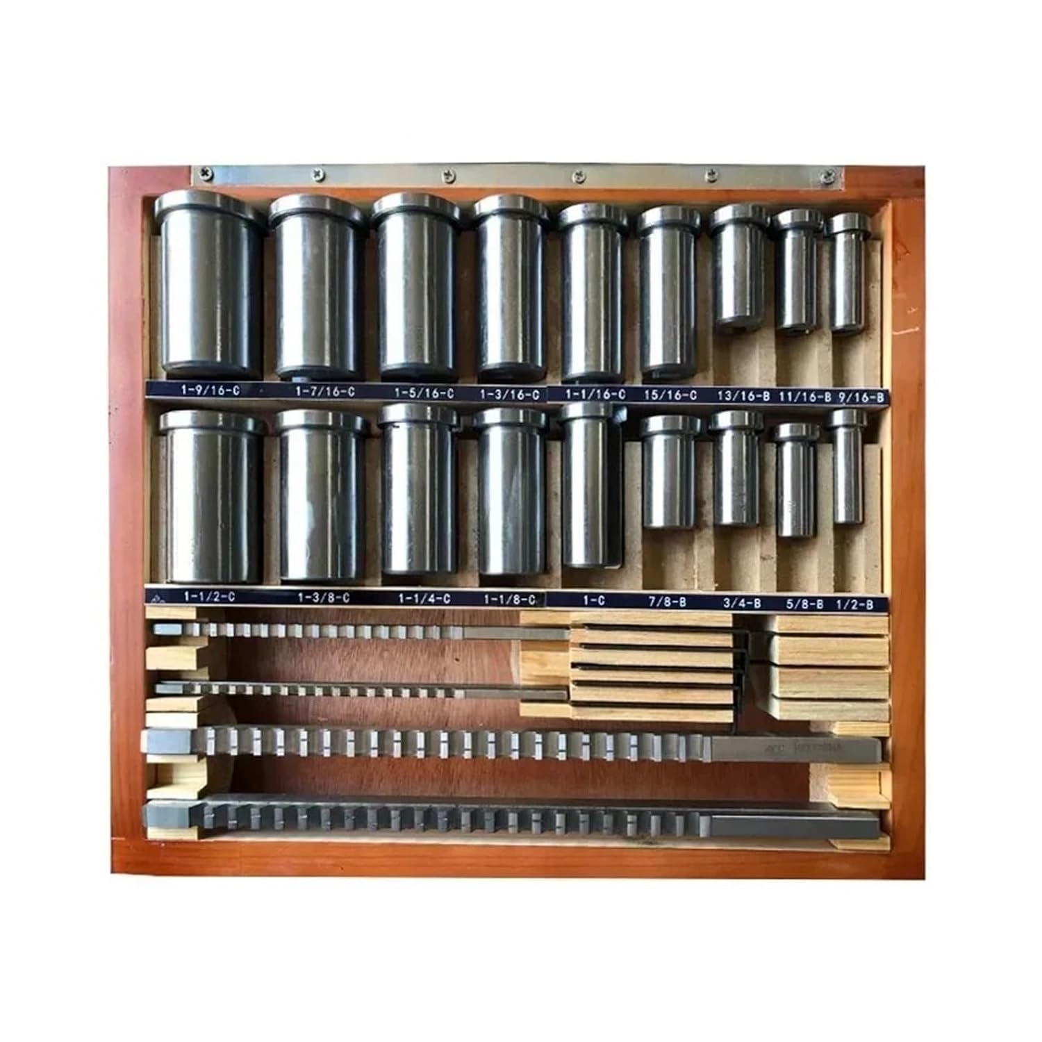 Keyway Broach Kit 30pcs Inch Sized HSS Groove Keyway Broach broaches Set Key broaching Tools Tool 5pcs 1/2''-1-1/2''18pcs Bushings 7pcs Shims