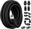 EVIL ENERGY 10AN PTFE Fuel Line Kit, AN10 E85 Nylon Braided Fuel Hose kit 10FT Black PTFE Hose