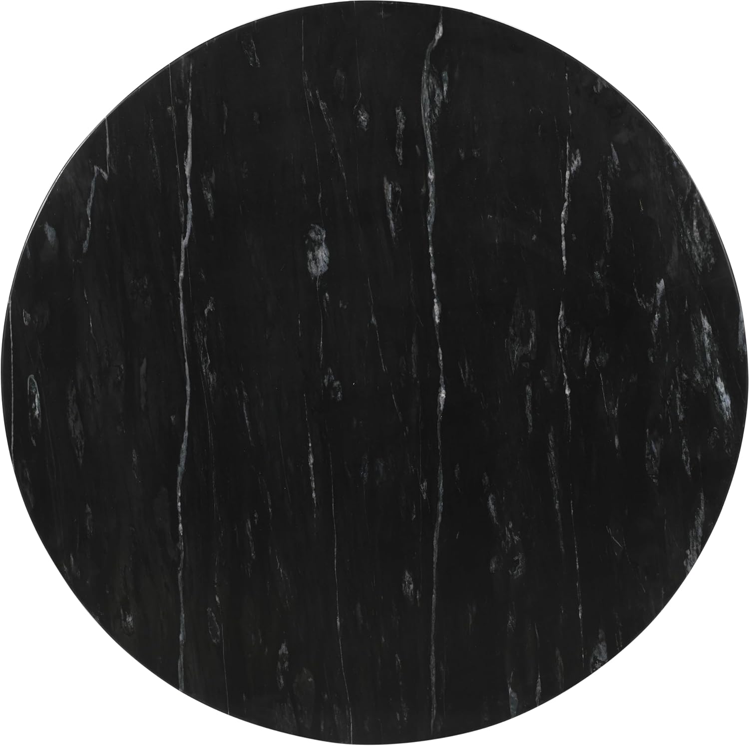 Meridian Furniture 264Black-CT Spherical Collection Art Deco Coffee Table with Genuine Marquino Black Marble, Three Round Ball Shaped Genuine Marble Bases, 39' W x 39' D x 13' H, Black