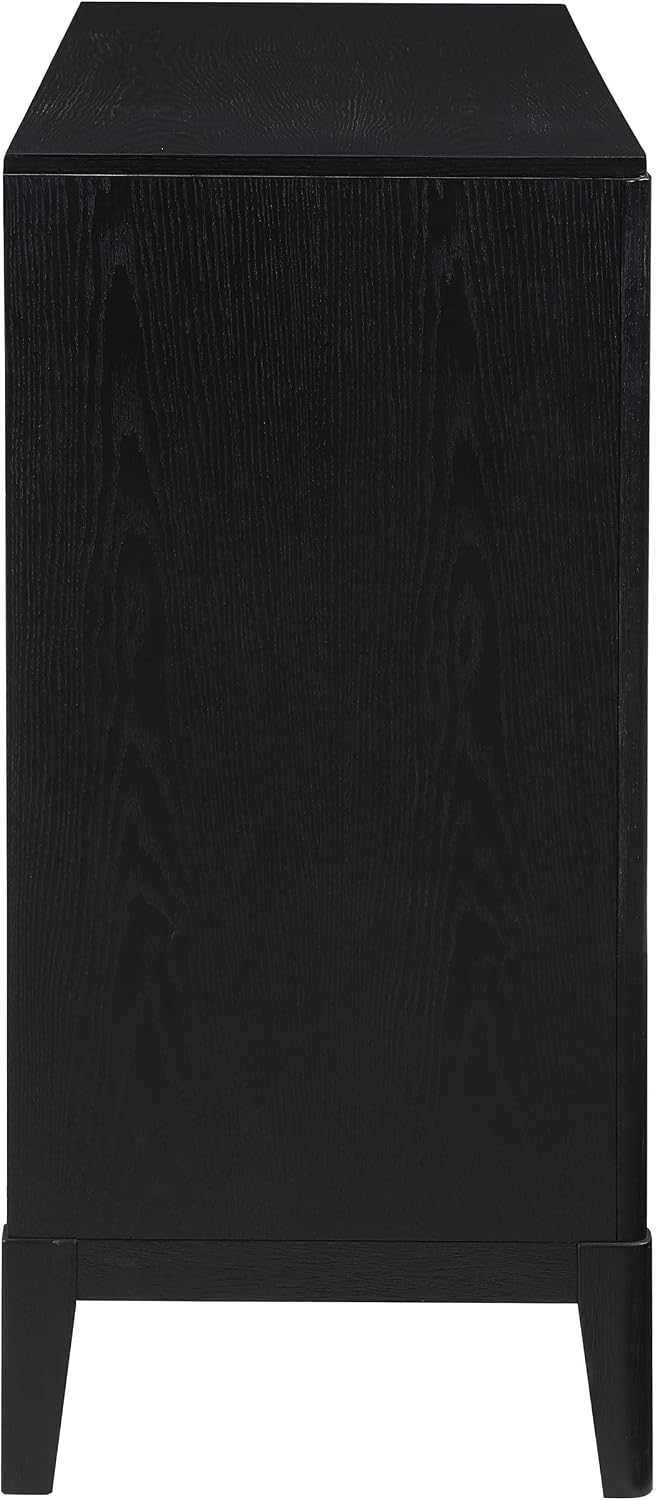 Coaster Home Furnishings - Brookmead - Wood - 8-Drawer Dresser with Fluted Drawer Fronts, Gold Half-Moon Pulls, Felt-Lined Top, Tapering Legs, Transitional Style - Bedroom - Black - 224713