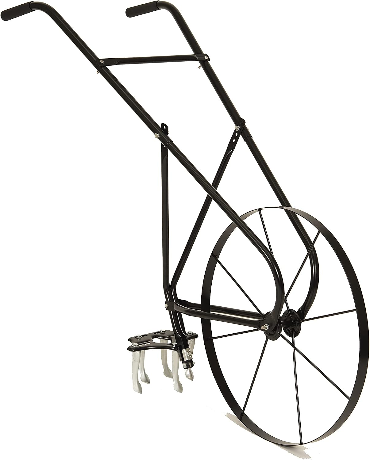 EarthWay 6500 High Wheel Tubular High Wheel Cultivator with Comfort Handle with 3- Position Adjustable, Quick Change Implements, and 24 Inch Steel Wheel